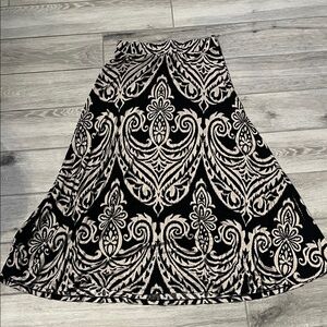 INC International Concepts Black and Cream A-Line Skirt
